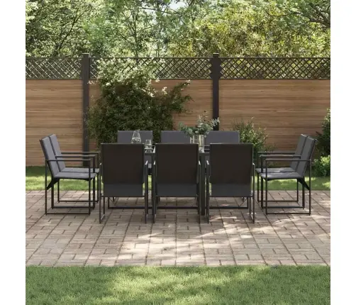 Sodo Valgomojo Komplektas 11 Pcs Juoda Plienas