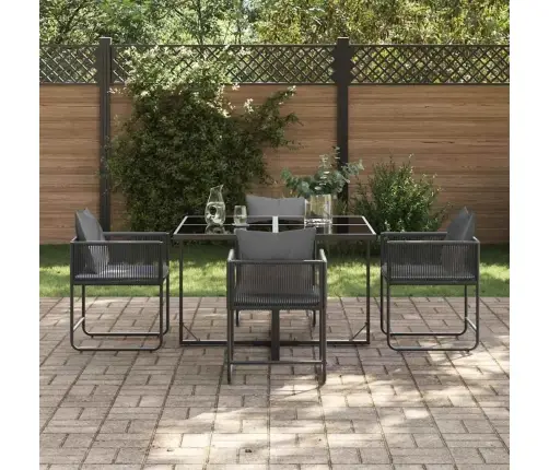 Sodo Valgomojo Komplektas 5 Pcs Juoda Plienas