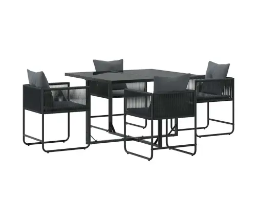 Sodo Valgomojo Komplektas 5 Pcs Juoda Plienas