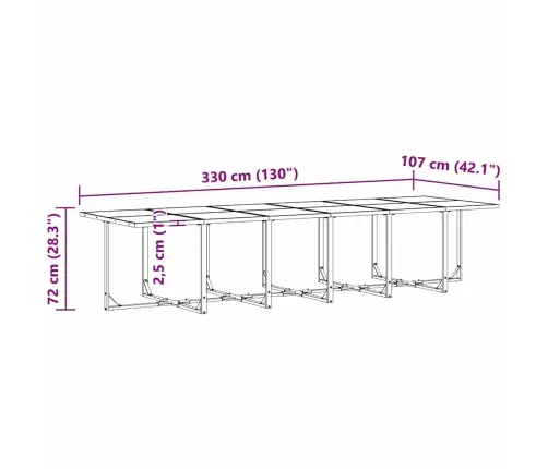 Aia Söögilaudade Komplekt 13 Pcs Must Teras