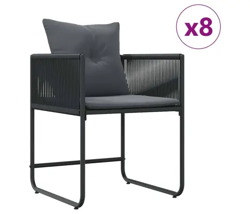 Sodo Valgomojo Komplektas 9 Pcs Juoda Plienas