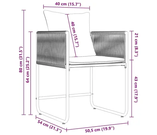 Sodo Valgomojo Komplektas 9 Pcs Juoda Plienas