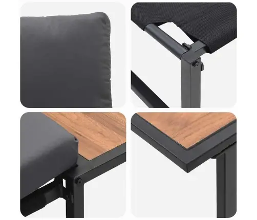 3 Daļu Dārza Dīvānu Komplekts Ar Antracīta Spilveniem Vidaxl