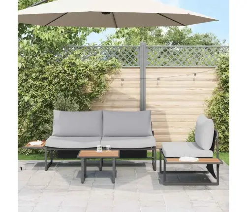 3 Gabalu Dārza Dīvānu Komplekts Ar Gaiši Pelēkiem Spilveniem Vidaxl