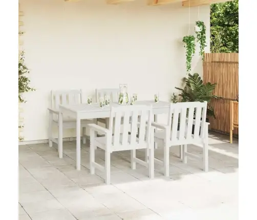 Dārza Krēsli 4 Gab Baltā Krāsā 65.5X55.5X88 Cm Hdpe Vidaxl