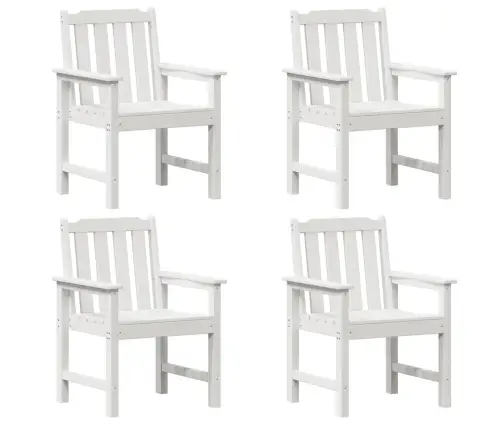 Dārza Krēsli 4 Gab Baltā Krāsā 65.5X55.5X88 Cm Hdpe Vidaxl