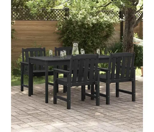 Dārza Ēdamkrēsli 4 Gab. Melns 65,5X55,5X88 Cm Hdpe Vidaxl