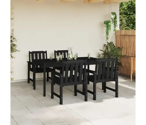 Dārza Ēdamkrēsli 4 Gab. Melns 65,5X55,5X88 Cm Hdpe Vidaxl