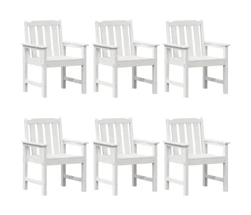 Sodo Valgomoji Kėdė 6 Pcs Balta 65.5 X 55.5 X 88Cm Plastmasė