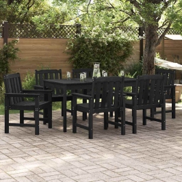 Dārza Ēdamkrēsls 6 Pcs Melna 65.5 X 55.5 X 88Cm Plastmasa Vidaxl
