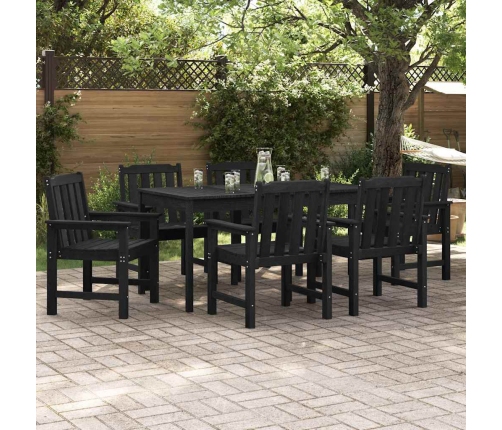 Dārza Viršanas Krēsli 6 Gabali Melns 65.5X55.5X88 Cm Hdpe Vidaxl