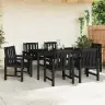 Dārza Viršanas Krēsli 6 Gabali Melns 65.5X55.5X88 Cm Hdpe Vidaxl