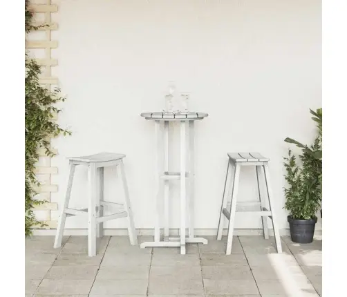 3 Gab. Dārza Bāra Komplekts Balts Hdpe Vidaxl