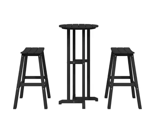 Aia Baarikomplekt 3 Pcs Must Hdpe