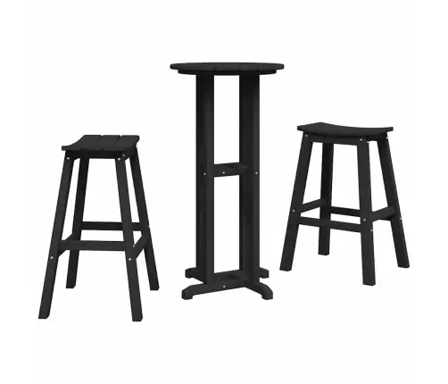 Aia Baarikomplekt 3 Pcs Must Hdpe