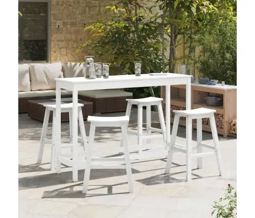 Bāra Krēsli 6 Gab. Balts Hdpe Vidaxl