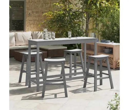 Bāra Krēsli 6 Gabali Gaiši Pelēks Hdpe Vidaxl