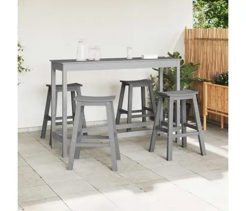 Bāra Krēsli 6 Gabali Gaiši Pelēks Hdpe Vidaxl