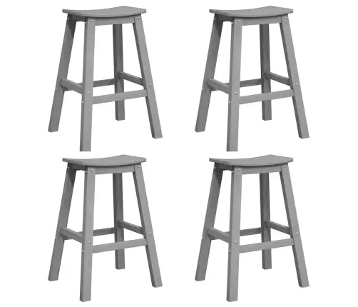 Bāra Krēsli 6 Gabali Gaiši Pelēks Hdpe Vidaxl