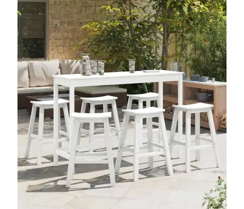 Bāra Krēsli 9 Gab. Balts Hdpe Vidaxl