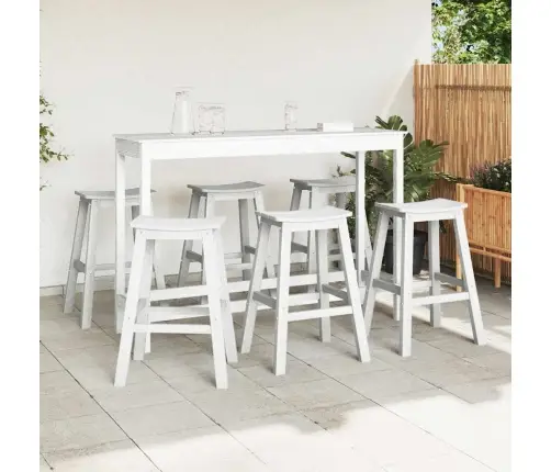 Bāra Krēsli 9 Gab. Balts Hdpe Vidaxl