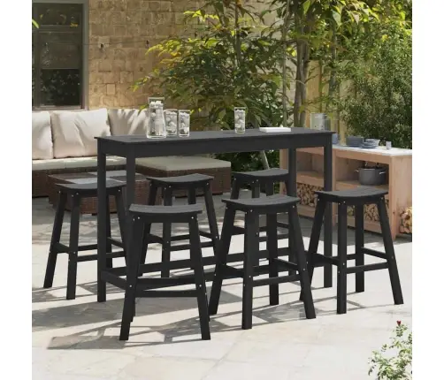 Bāra Krēsli 9 Gabali Melns Hdpe Vidaxl