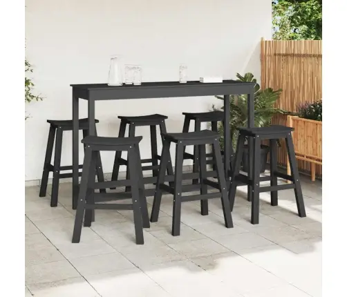 Bāra Krēsli 9 Gabali Melns Hdpe Vidaxl