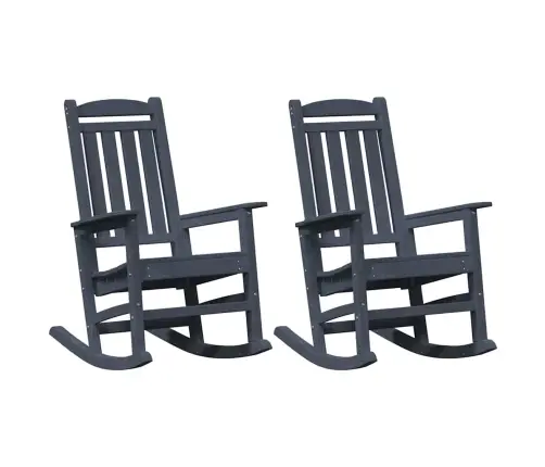 Dārza Šūpuļkrēsli 2 Gab Tumši Zils 70X92X107.5 Cm Hdpe Vidaxl