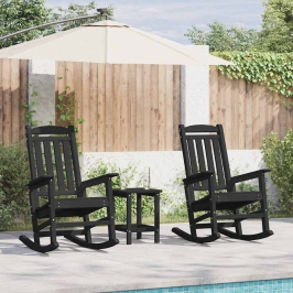 Dārza Šūpuļkrēsls 2 Pcs Melna 70 X 92 X 108Cm Plastmasa Vidaxl