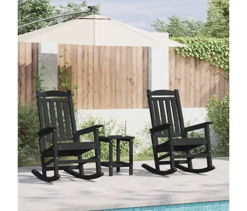 Dārza Šūpuļkrēsli 2 Gabali Melns 70X92X107.5 Cm Hdpe Vidaxl