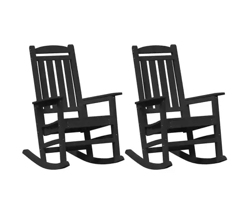 Dārza Šūpuļkrēsli 2 Gabali Melns 70X92X107.5 Cm Hdpe Vidaxl