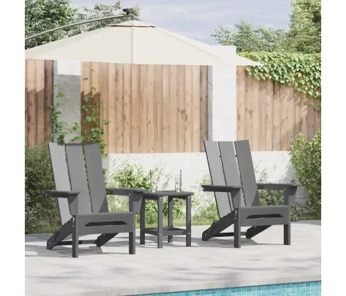 Salokāmie Adirondack Krēsli 2 Gabali Gaiši Pelēks 74.5X80.5X90 Cm Hdpe Vidaxl