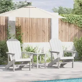 Dārza Atpūtas Mēbeles 3 Pcs Balts 38 X 38 X 46Cm Polietilēns Vidaxl