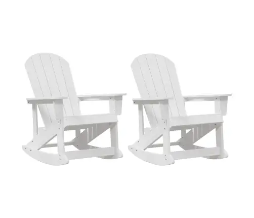 Adirondack Šūpuļkrēsli 2 Pcs Balts 73.5 X 92 X 90 Cm Hdpe Vidaxl