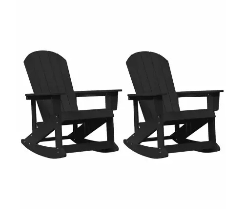 Adirondack Šūpuļkrēsli 2 Pcs Melna 73.5 X 92 X 90 Cm Hdpe Vidaxl