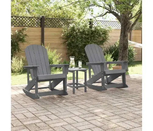 Adirondack Sūpynės Kėdės 2 Pcs Šviesiai Pilka Hdpe