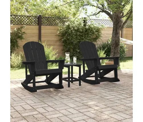 Sodo Poilsio Komplektas 3 Pcs Juoda Hdpe