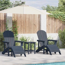 Dārza Atpūtas Mēbeles 2 Pcs Tumši Zils 74 X 82 X 90Cm Plastmasa Vidaxl