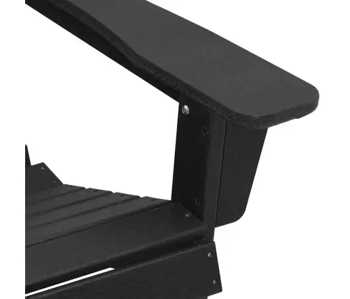 Adirondack Krēsli Ar Kāju Balstiem 2 Gab Melni Hdpe Vidaxl
