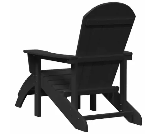 Adirondack Krēsli Ar Kāju Balstiem 2 Gab Melni Hdpe Vidaxl