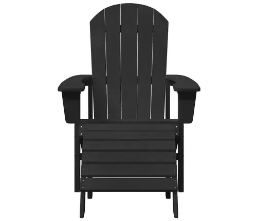 Adirondack Krēsli Ar Kāju Balstiem 2 Gab Melni Hdpe Vidaxl