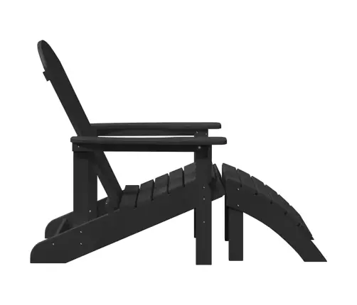 Adirondack Krēsli Ar Kāju Balstiem 2 Gab Melni Hdpe Vidaxl