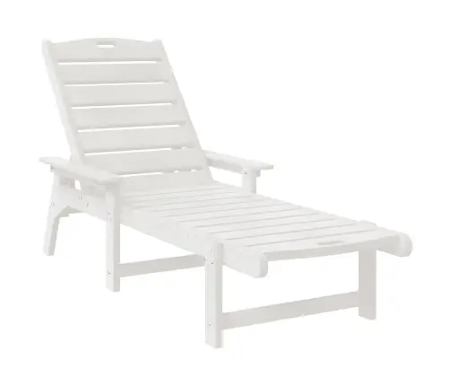 Sauļošanās Krēsli 2 Gab. Balts 162X53X98.5 Cm Hdpe Vidaxl