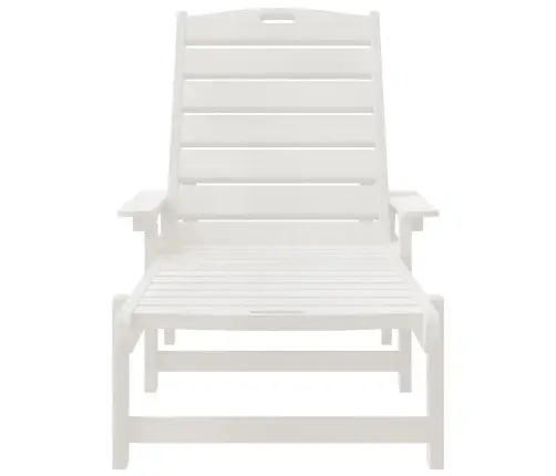 Sauļošanās Krēsli 2 Gab. Balts 162X53X98.5 Cm Hdpe Vidaxl