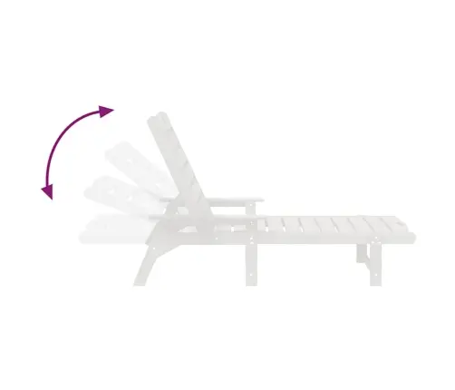 Sauļošanās Krēsli 2 Gab. Balts 162X53X98.5 Cm Hdpe Vidaxl