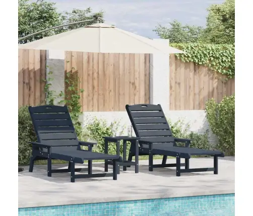 Sauļošanas Gultas 2 Gab Tumši Zila 162X53X98.5 Cm Hdpe Vidaxl