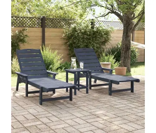 Sauļošanas Gultas 2 Gab Tumši Zila 162X53X98.5 Cm Hdpe Vidaxl