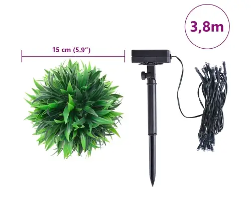 Kunstpukspuidust Pallid Led Tuledega 4 Tk Roheline 15 Cm