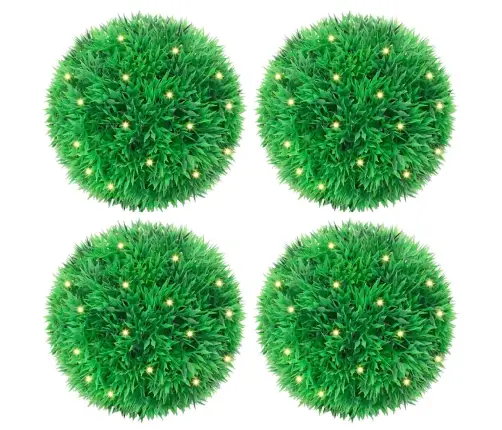 Kunstpukspuidust Pallid Led Tuledega 4 Tk Roheline 12 Cm