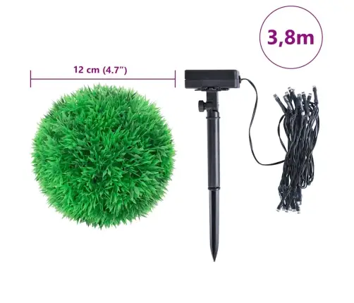 Kunstpukspuidust Pallid Led Tuledega 4 Tk Roheline 12 Cm